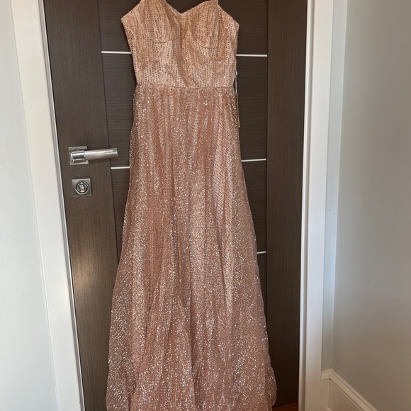 NEW Long Sparkly Gold Dress - Picture 10 of 10